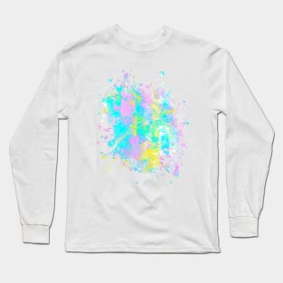 Abstract Vibrant Multicolor Brush Strokes and Splatters 6 Long Sleeve T-Shirt